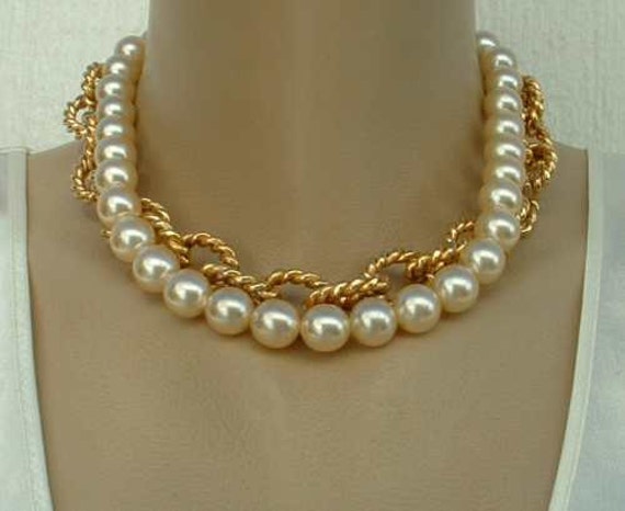 Erwin Pearl Heavy Chunky 2-Strand Necklace by VintageJewelryStore