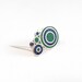 Sterling Silver Brooch, Blue, Green, Bubbles, Modern, Contemporary
