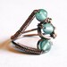 Size 4 Ring, Green Agate Wire Wrapped Ring in Antique Copper