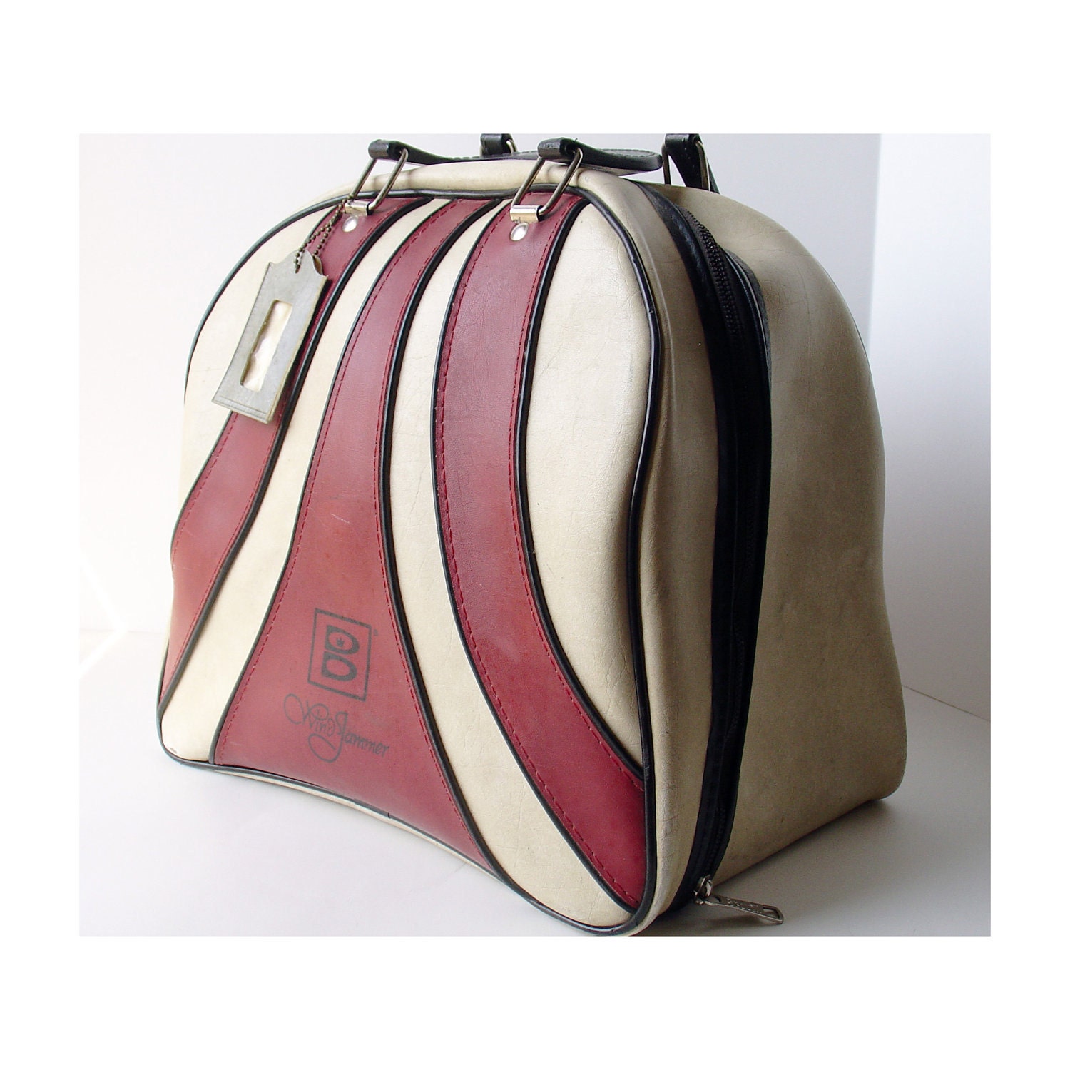 Vintage Brunswick Windjammer One Ball Bowling Bag Crimson