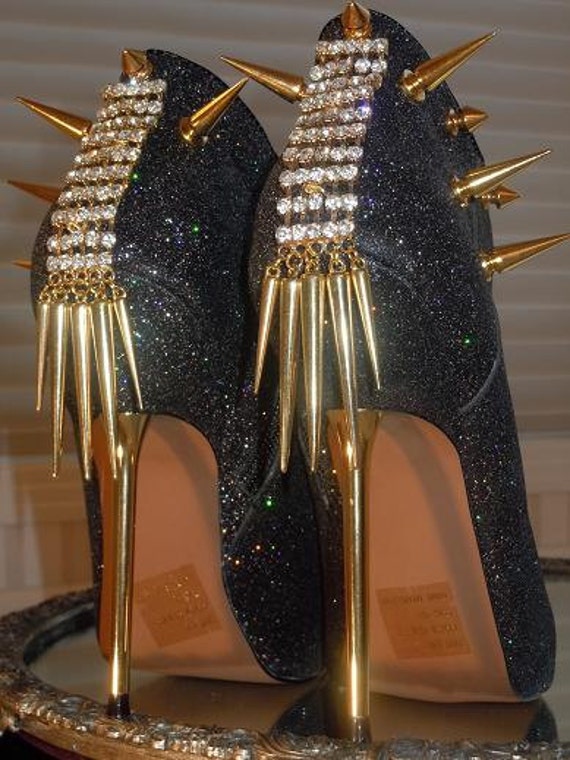 platform booties with spikes