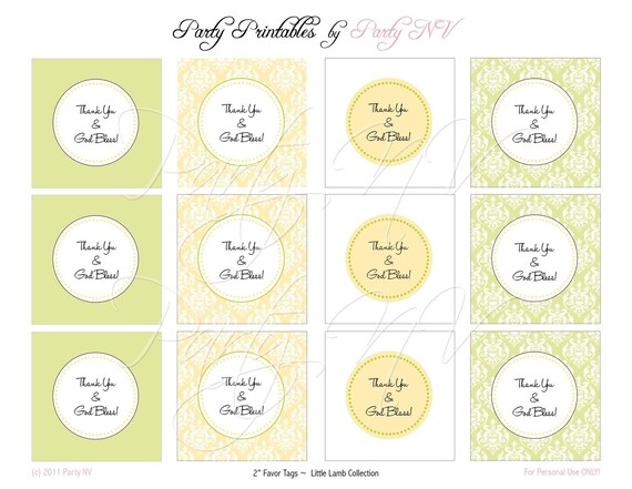 PRINTABLE (2" Favor Tags) - "Little Lamb" Collection- Vintage Design Il_570xn