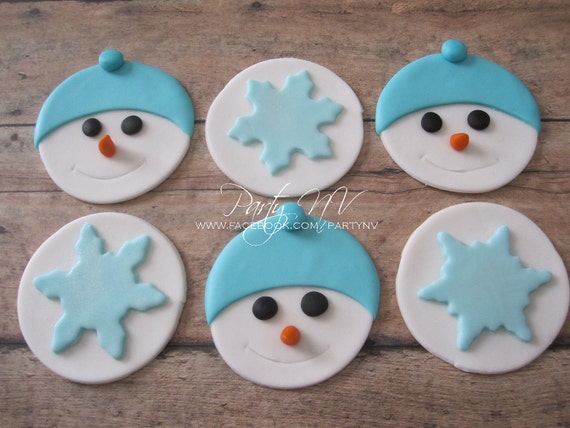 EDIBLE (Fondant Toppers) - Winter fun Il_570xn