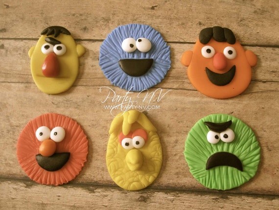 EDIBLE (Fondant Toppers) - Sesame Street Inspired Il_570xn