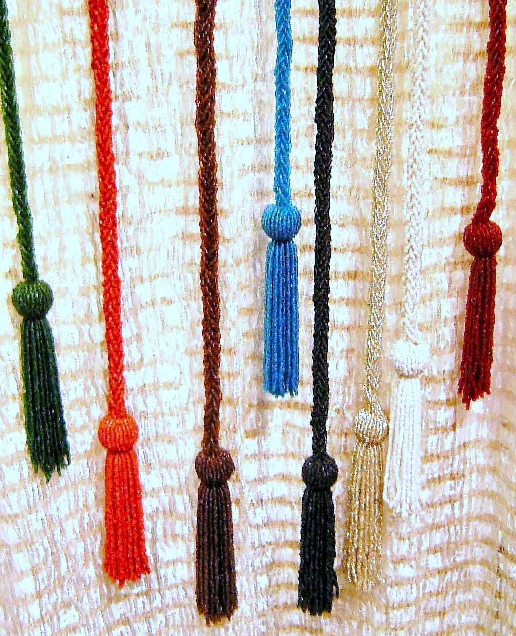 Vintage Beaded Curtain Tie Backs with Tassel 1 Pair Coral