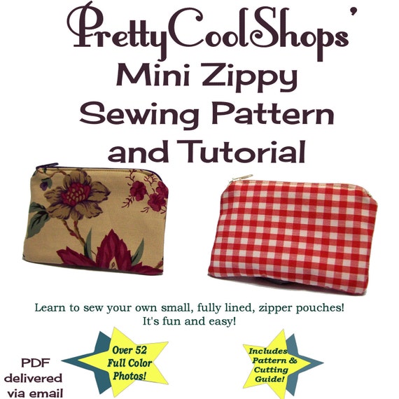 zipper pouch pattern and tutorial PDF small pouch pattern