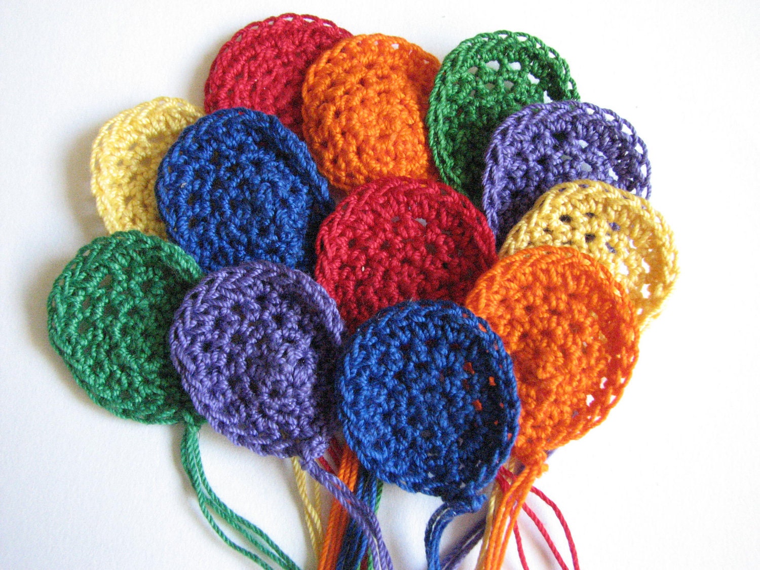 Crochet Balloon Appliques Pretty Bright Colors 12