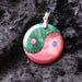 Yin Yang Pendant Necklace green and pink Agate zen