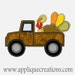 Turkey Truck ...Embroidery Applique Design...Three sizes for multiple hoops...Item1218.