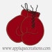 Boxing Gloves...Embroidery Applique Design...Three sizes for multiple hoops...Item1078.