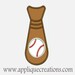 Baseball Tie...Embroidery Applique Design...Three sizes for multiple hoops...Item1448.