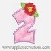 Luau Flower Numbers...Embroidery Applique Design...Two sizes for multiple hoops...Item1523.