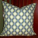 Decorative Accent Pillow Cover - One 18 Inch - Blue and Lime Green