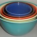 Colorful Vintage Pottery Bowl Set