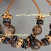 RESERVED for Chems Animal Print, Bronze Czech Crystal, Black Rhinestone Rondelle Beaded Hoop Earrings- JUNGLE RUMBLE
