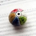 The Harlequin -- large colourful hollow ceramic bead