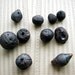 Iridescence -- SALE: ceramic raku beads destash set of 10 -- shiny carbon black beads and pendants with copper and silver