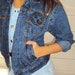 Vintage EMBROIDERY Skinny Fit Denim Jacket - 80s, embroidered - XS, S