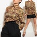Leopard Silk Blouse Top - Medium