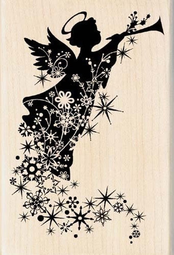 SILHOUETTE ANGEL TRAIL Rubber Stamp