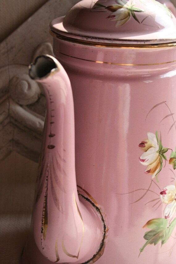 French enamelware coffee or teapot