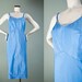 Vintage 1960s Slip / Snip-it slip / Sky Blue Slip Dress / Burlesque Lingerie / 38
