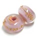 MaDE tO oRDer...SRA handmade pastel pink and silver pair of Lampwork Beads for making jewelry, necklaces, bracelets, earrings