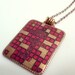 French Fob Pendant Vintage Red Enameled Crossword Puzzle