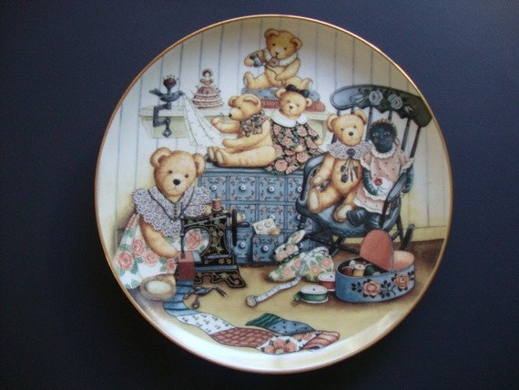 franklin mint teddy bear plates value