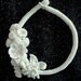 White bridal crocheted tube necklace - crocheted flowers and leaves