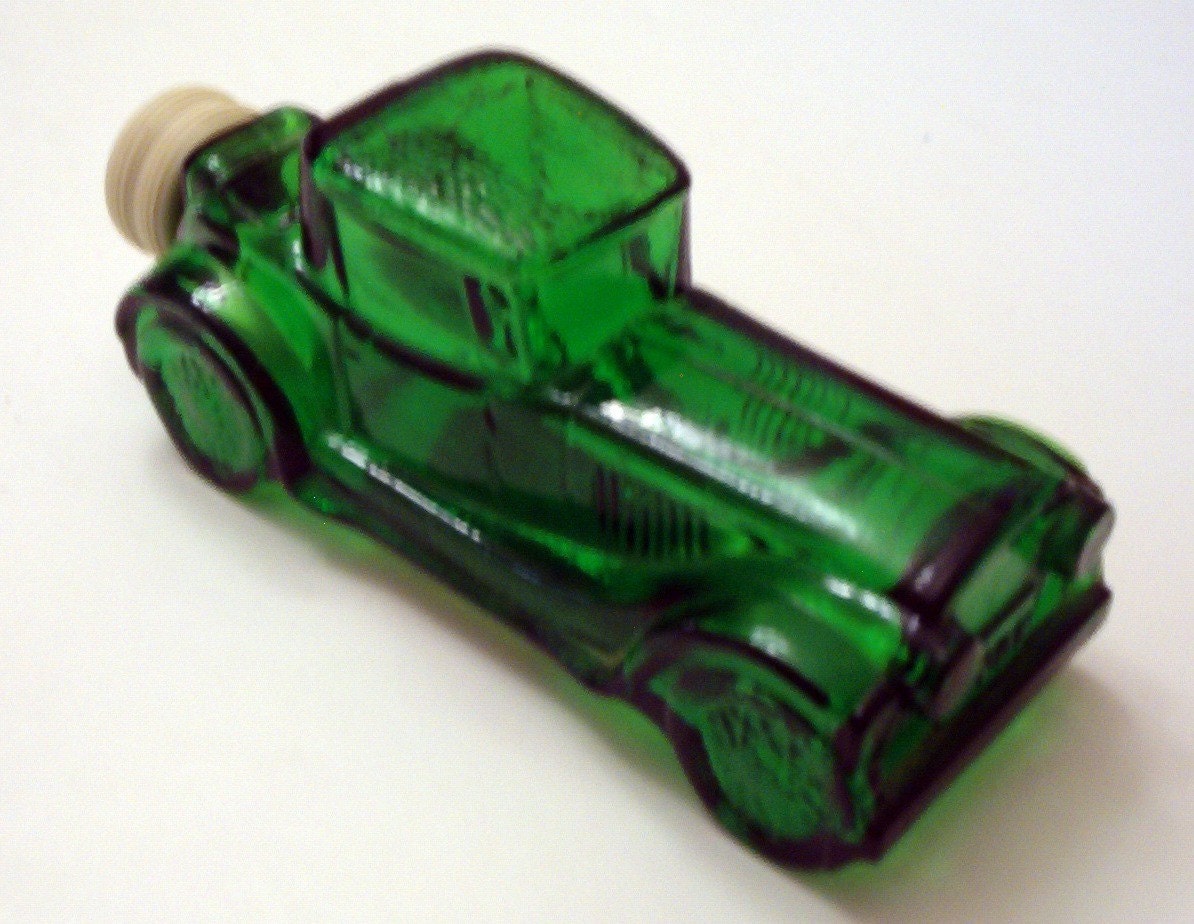Vintage Avon Cologne Bottle Old Green Car