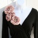 Pink Champagne Fabric Flower Brooch