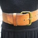Vintage Brown Leather Tooled Roses Hippie Belt