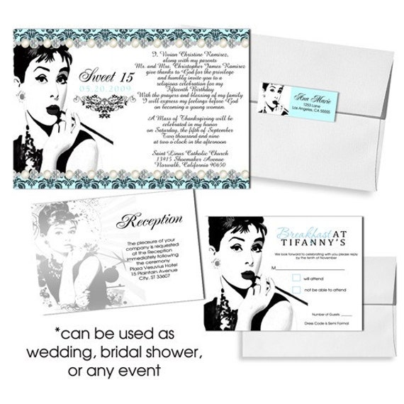 Items similar to Wedding Breakfast at Tiffany Invitations Templates DIY ...