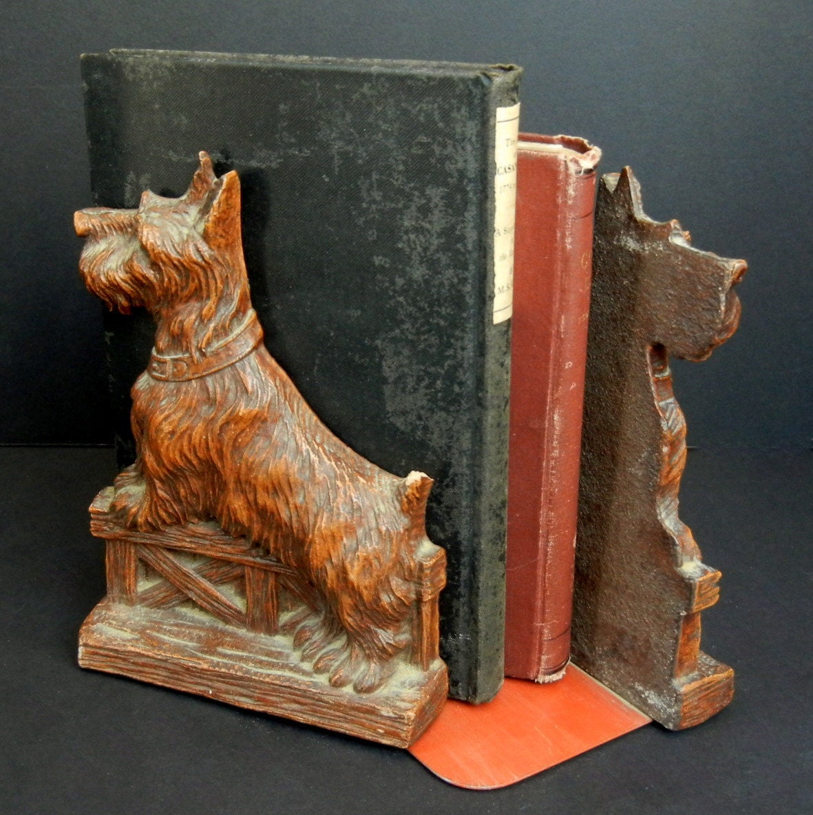 Scottish Terrier // SCOTTIE BOOKENDS / Vintage / Syroco