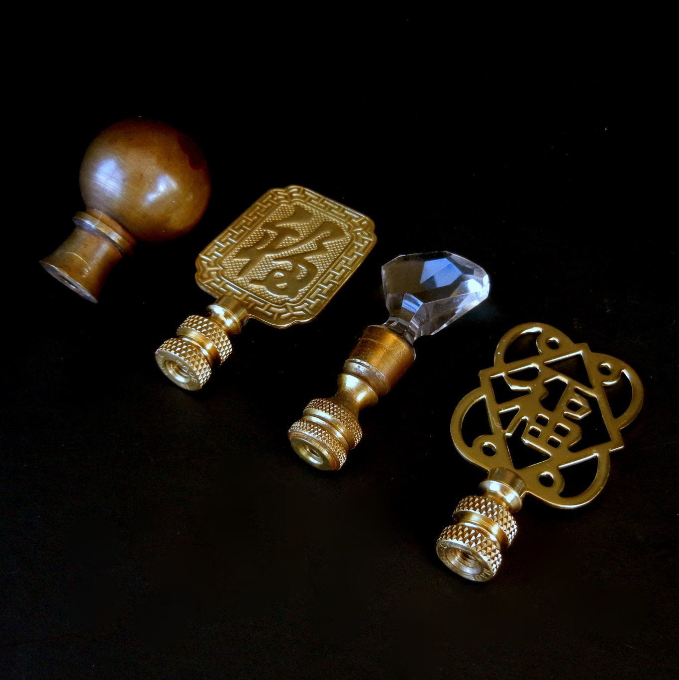 Assorted Brass LAMP FINIALS with an ASIAN Influence