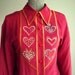 Bob Mackie Dark Red Silk Blouse with Heart Details