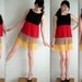 Unique Black Red Yellow and Beige Tiered Dress