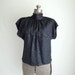 Black Shiny Secretary Blouse