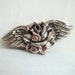RESERVED FOR MACHELLE Silver Tone Rose with Wings Belt Buckle