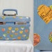 Heart Maps Blue Sampsonite Train Case with Mirror & Tray