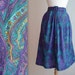 Purple Paisley Skirt with Belt & Pockets
