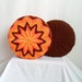 Brown 70s Round Knit Pillow