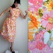Pink Yellow & Orange Floral Vintage Style Dress