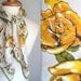 White & Yellow Rose Scarf