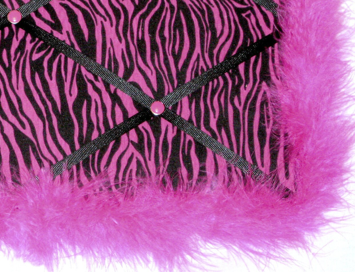 17 X 11 FrouFrou Hot Pink and Black Zebra Memo Board