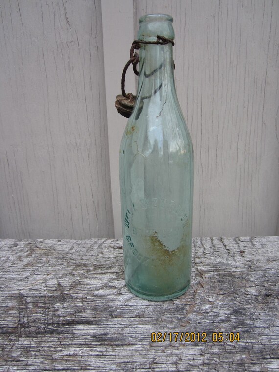 glass Zerweck vintage  Beer ny blue home decor bottle brooklyn Vintage brooklyn and Welz