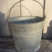 Vintage Galvanized metal bucket laundry bathroom storage Shabby Cottage Chic