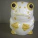 Yellow and White Lefton Frog Vase Planter