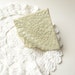 Card Holder in Light Spring Green, Textured with Vintage Lace, Easel Shape